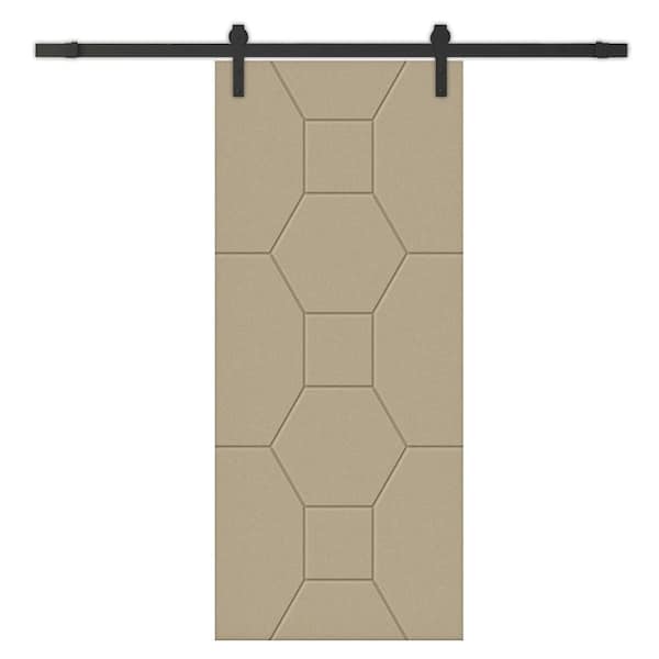 CALHOME 24 in. x 80 in. Unfinished Composite MDF Paneled Interior Sliding Barn Door with Hardware Kit