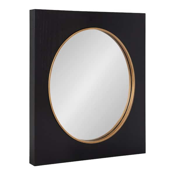Kate and Laurel Medium Square Black Neo-Classical Mirror (23 in. H x 23 in. W)