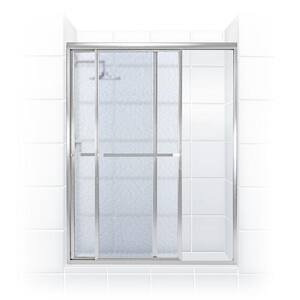 Paragon 40 in. to 41.5 in. x 70 in. Framed Sliding Shower Door with Towel Bar in Chrome and Obscure Glass