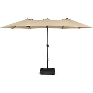 15 ft. Twin Patio Parasol Triple-Size Outdoor Umbrella