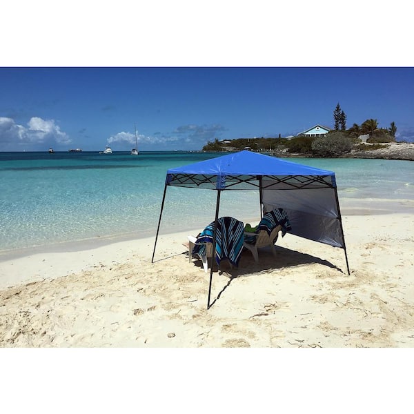 Quik Shade 6 ft. x 6 ft. Blue Go Hybrid Compact Backpack Canopy