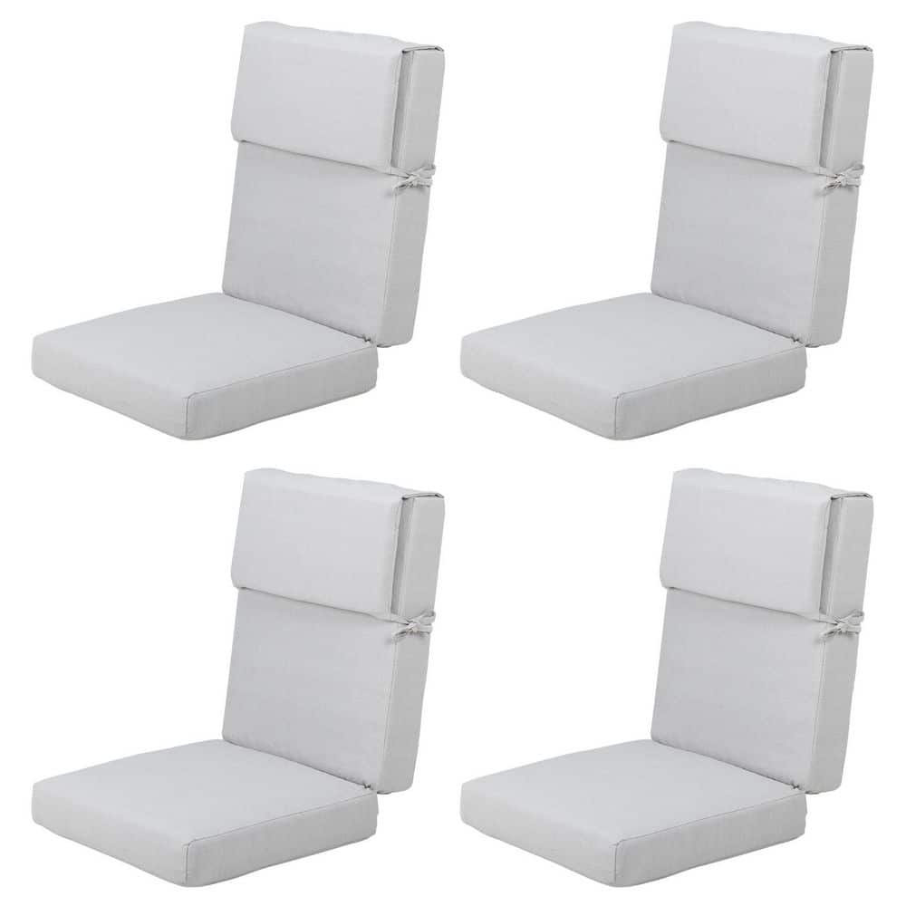 21.6 in. x 24.2 in. Outdoor High Back Chair Cushion with Adjustable Buckles and Ties in Light Gray (4-Pack) price history on PriceWatchPro
