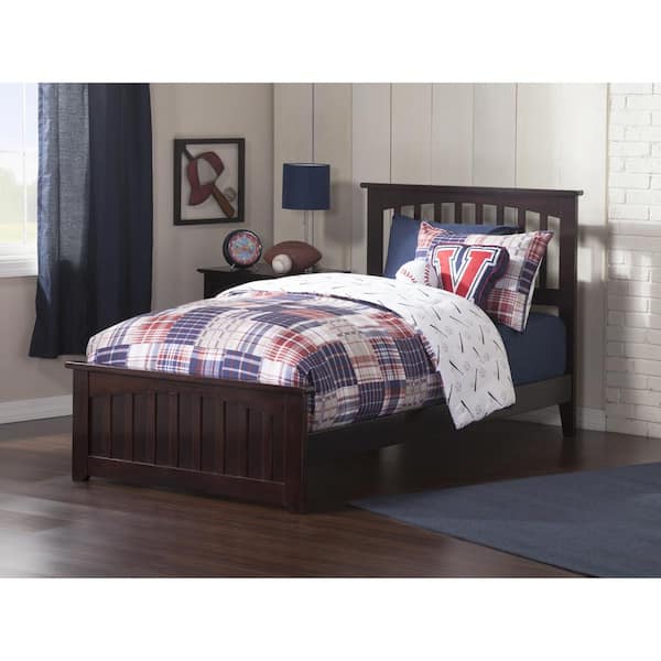 AFI Mission Espresso Twin XL Traditional Bed with Matching Foot Board