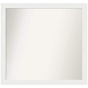 Vanity White Narrow 35.5 in. x 33.5 in. Custom Non-Beveled Recycled Polystyrene Framed Bathroom Vanity Wall Mirror