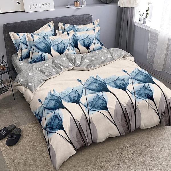 3 Piece All Season Bedding Full size Comforter Set, Ultra Soft Polyester  Elegant Bedding Comforters-Blue