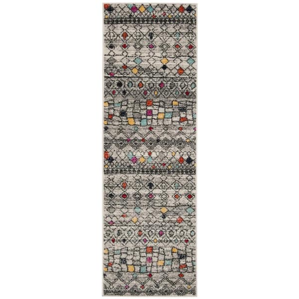 SAFAVIEH Adirondack Light Gray/Fuchsia 3 ft. x 8 ft. Geometric Runner Rug