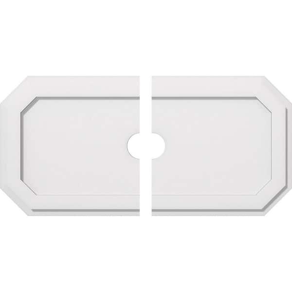 Ekena Millwork 32 in. W x 16 in. H x 3 in. ID x 1 in. P Emerald Architectural Grade PVC Contemporary Ceiling Medallion (2-Piece)