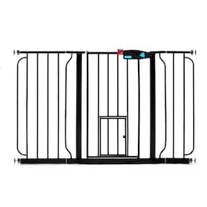 Carlson Extra Wide Walk-Through Pet Gate with Small Pet Door, Black