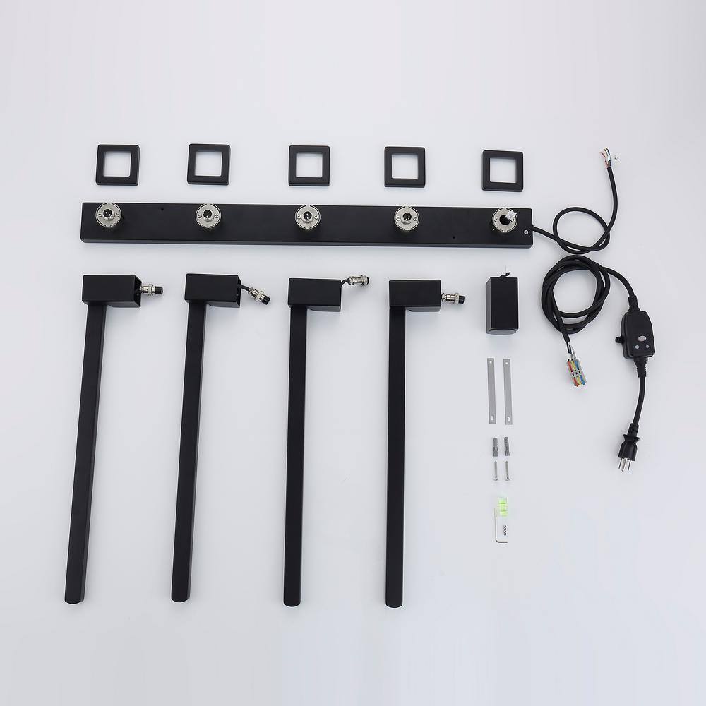 Matte Black Wall Mounted 4-Bar Towel Warmer