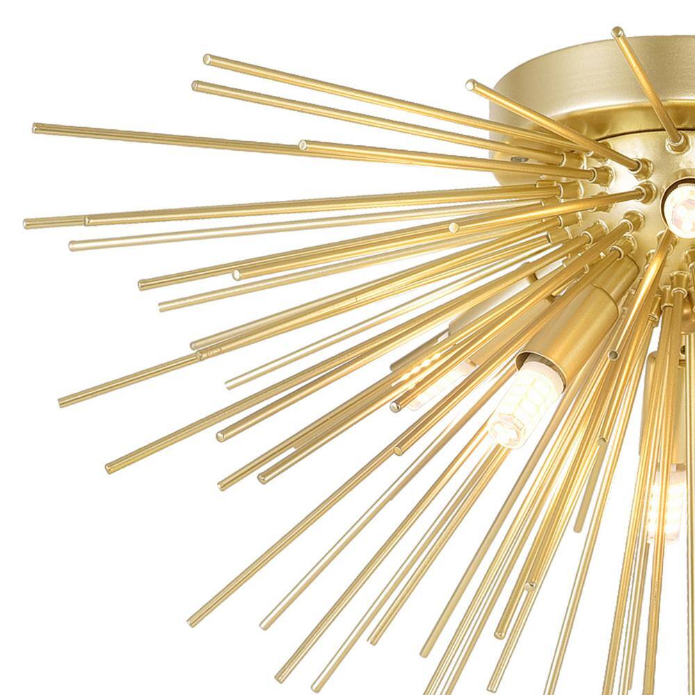 Gold Glass Globe LED Contemporary Flush Mount Light