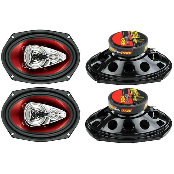 Interactuar Guau Pantano Boss Audio Systems Chaos 6 in. x 9 in. 500-Watt 4-Way Car Coaxial Audio  Stereo Speakers Red 2 x CH6940 - The Home Depot