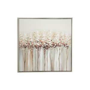 1- Panel Tree Framed Wall Art with Silver Frame 40 in. x 40 in.