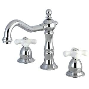 Heritage 8 in. Widespread 2-Handle Bathroom Faucet in Chrome