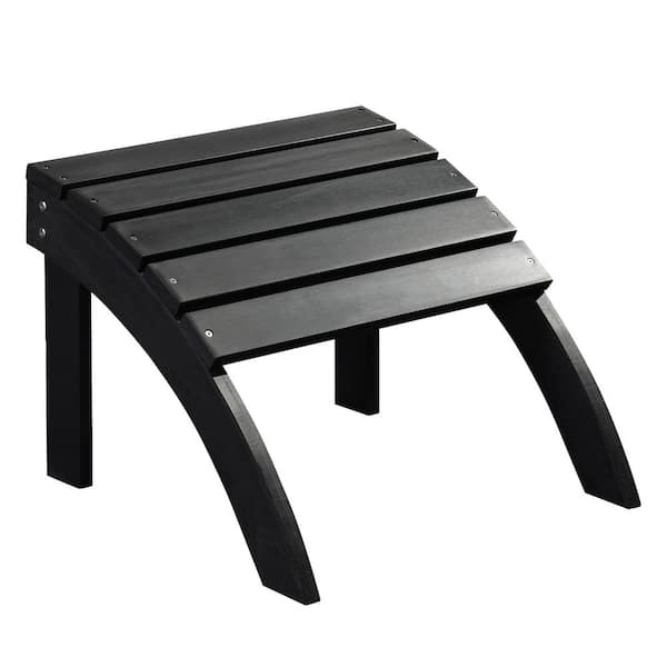 PolyTeak Classic Charcoal Plastic Outdoor Patio Ottoman