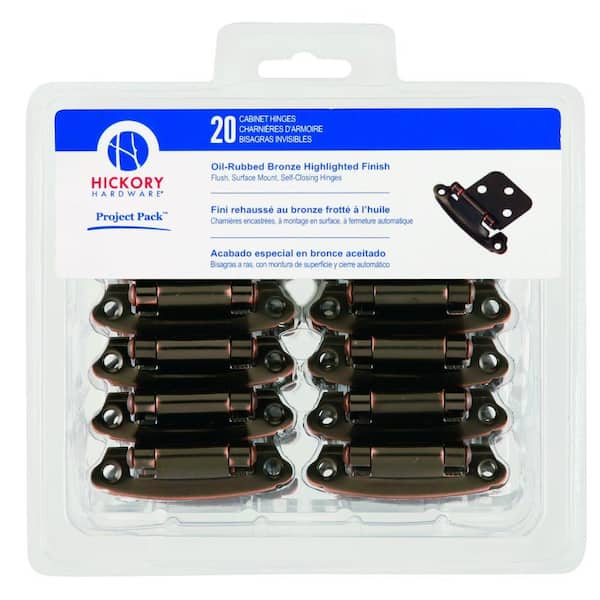 HICKORY HARDWARE Oil-Rubbed Bronze Surface Self-Closing Flush Hinges (20-Pack)