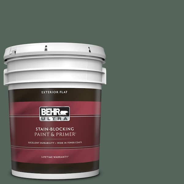 BEHR ULTRA 5 gal. #460F-6 Medieval Forest Flat Exterior Paint & Primer
