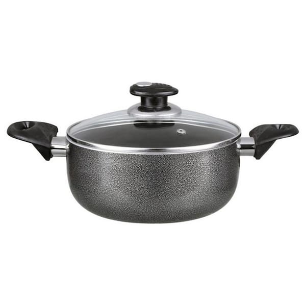 Brentwood 3 qt. Round Aluminum Dutch Oven in Gray 98591744M - The Home Depot