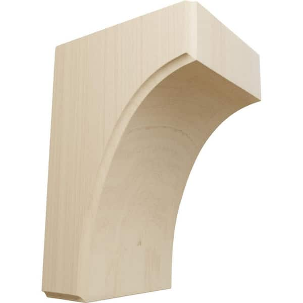 Ekena Millwork 3-1/2 in. x 4 in. x 6 in. Unfinished Rubberwood Clarksville Corbel