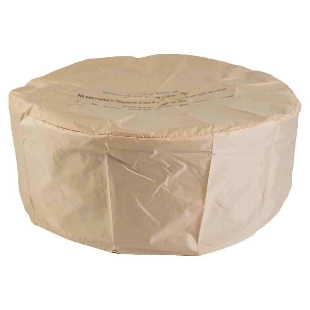 26 Inch White Round MGO Propane Fire Pit Table