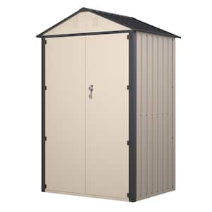3 ft. W x 4 ft. D x 6 ft. H Metal Shed with Lockable Double Door, Vents (12 sq. ft.), Peak Roof, Antique Yellow