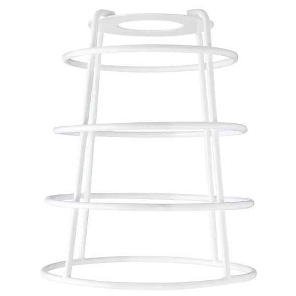 Westinghouse 6-7/16 in. White Industrial Cage Metal Shade with Open Bottom with 2-1/4 in. Fitter and 5-3/8 in. Width