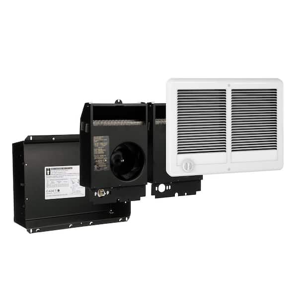 Cadet 240/208-volt 3,000/2,250-watt Com-Pak Twin In-Wall Fan-forced Electric Heater in White with Thermostat