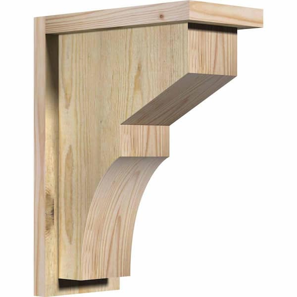 Ekena Millwork 6 in. x 12 in. x 16 in. Douglas Fir Monterey Rough Sawn Corbel with Backplate