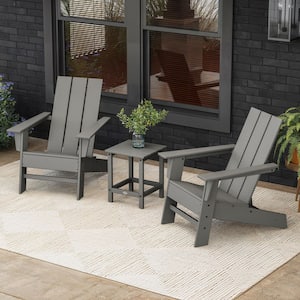 POLYWOOD Grant Park Aruba HDPE Plastic Modern Adirondack 3-Piece