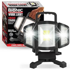 Bionic Worklight 1500 Lumens Super Bright LED Portable Heavy-Duty Multi-Directional Rechargeable Handheld Work Light