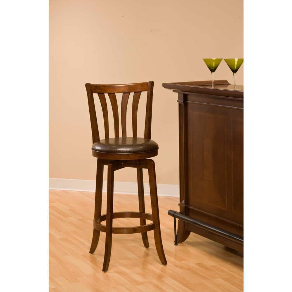 Hillsdale Furniture Savana 295 In Cherry Swivel Bar Stool 4495 830 The Home Depot