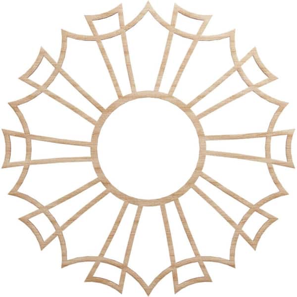 Ekena Millwork 24 in. x 24 in. x 1/4 in. Augustus Wood Fretwork Pierced Ceiling Medallion, Alder