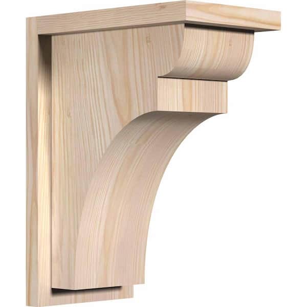 Ekena Millwork 7-1/2 in. x 12 in. x 16 in. Yorktown Smooth Douglas Fir Corbel with Backplate