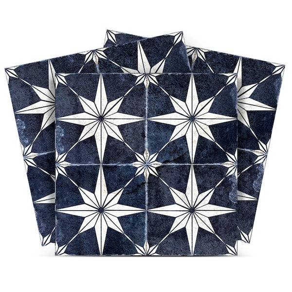 MI ALMA Blue and White Smoke R501 7 in. x 7 in. Vinyl Peel and Stick Tile (24 Tiles, 8.17 sq. ft./Pack)