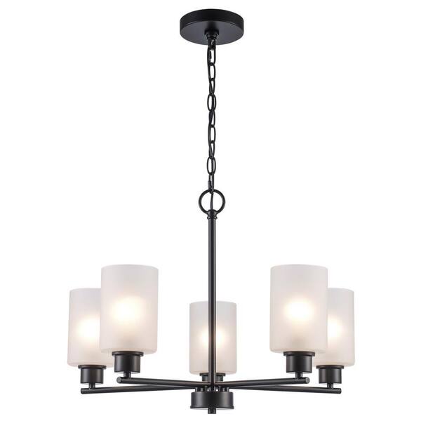 Monteaux Lighting Heath 5-light Black Chandelier Light Fixture With 