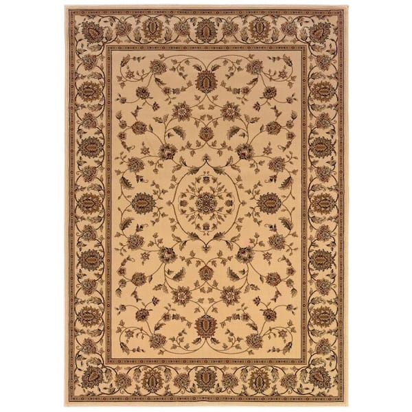 Natco Kurdamir Rockland Ivory 5 ft. 3 in. x 7 ft. 7 in. Area Rug ...