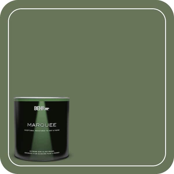 BEHR MARQUEE 1 qt. #PPU10-01 Scallion Semi-Gloss Enamel Exterior Paint & Primer