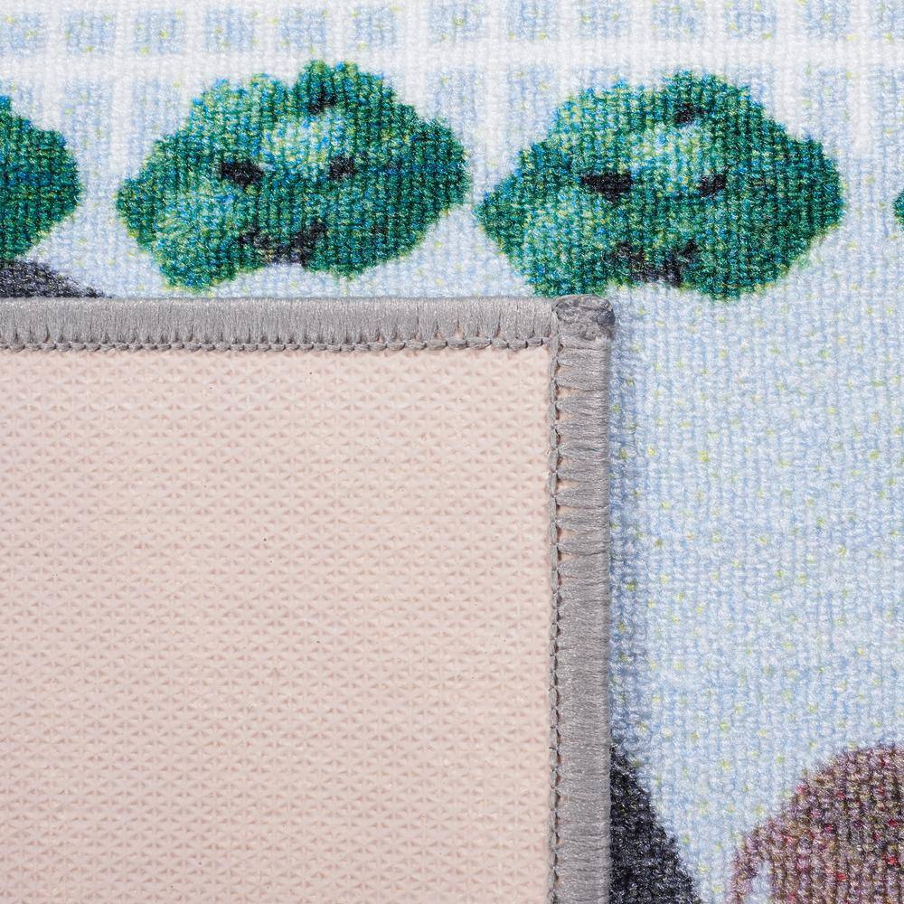 Blue and Dark Grey Kids Playhouse Educational Area Rug