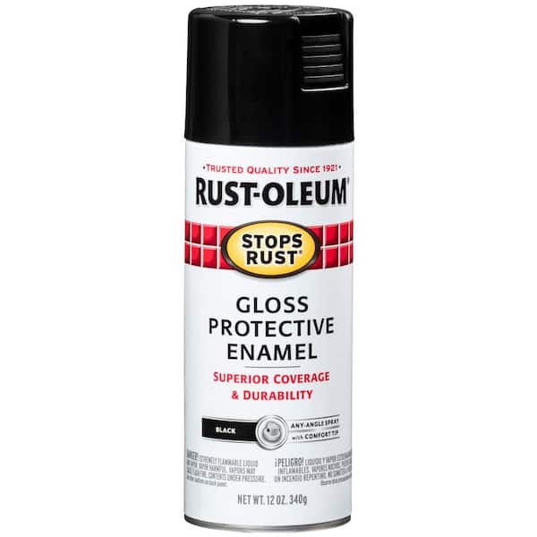 Rust-Oleum 7779830 Stops Rust Spray Paint, 12 oz, Gloss Black