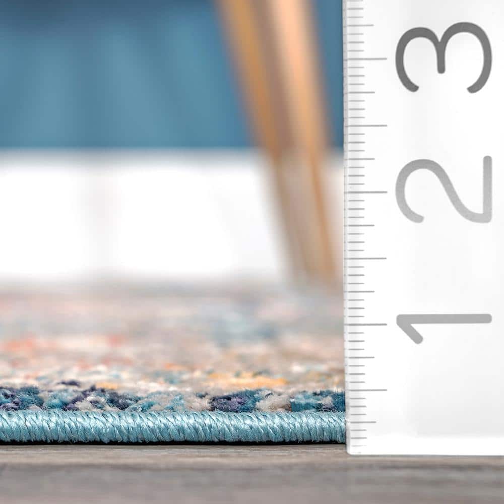 Multicolor Vintage Transitional Synthetic Area Rug, 6' 7" x 9'