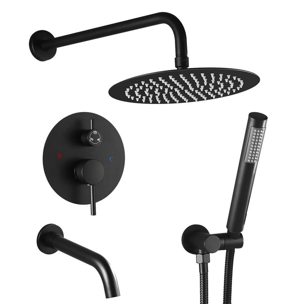 Single-Handle 3-Spray Tub and Shower Faucet with 10 in. Rain Shower Heads 2