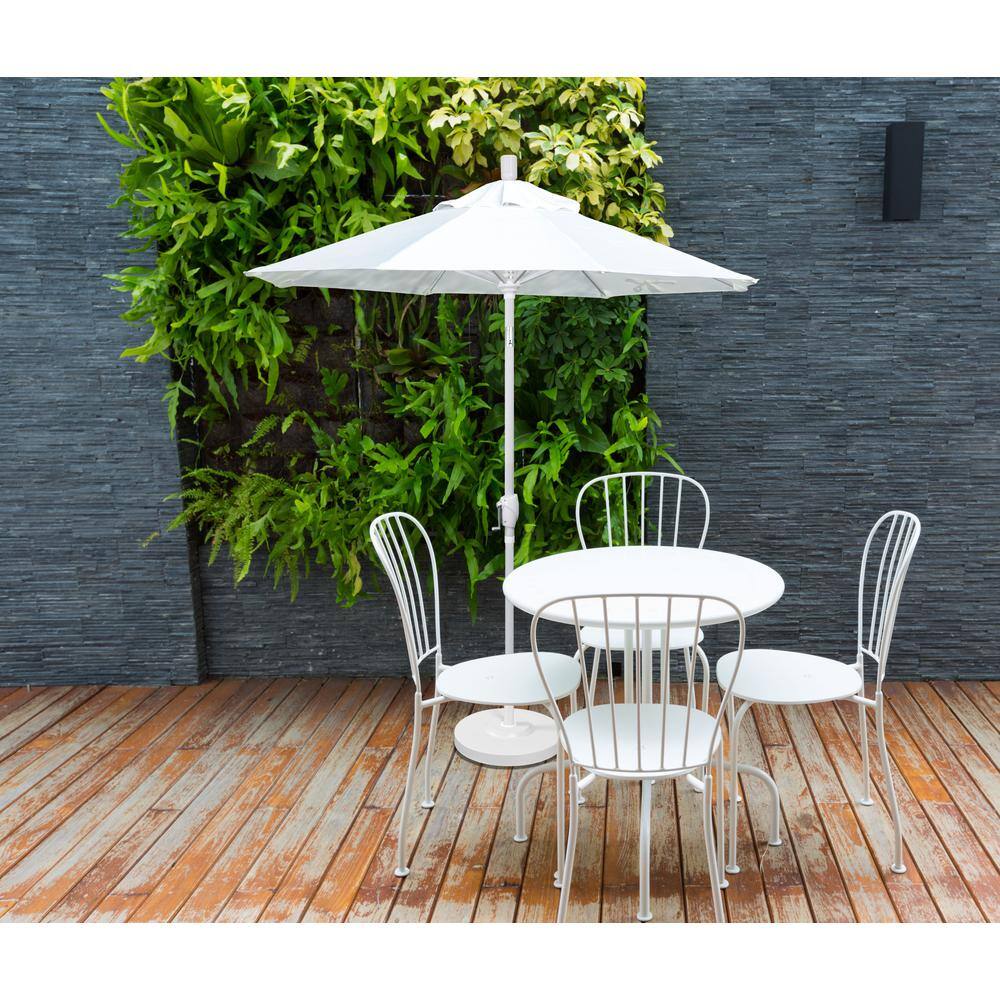 7.5 ft. Black and White Striped Aluminum Market Umbrella