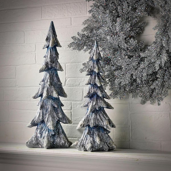 Regency International 17-21 in. Resin Winter Snowfall Tree (Set of