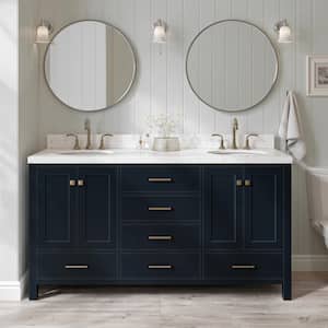 Cambridge 66 in. W x 21.5 in. D x 34.5 in. H Double Freestanding Bath Vanity Cabinet without Top in Midnight blue