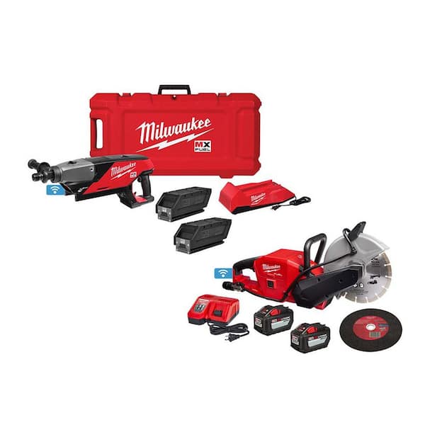 MX FUEL Lithium-Ion Cordless Handheld Core Drill Kit with M18 FUEL ONE-KEY 9 in. Cut Off Saw Kit