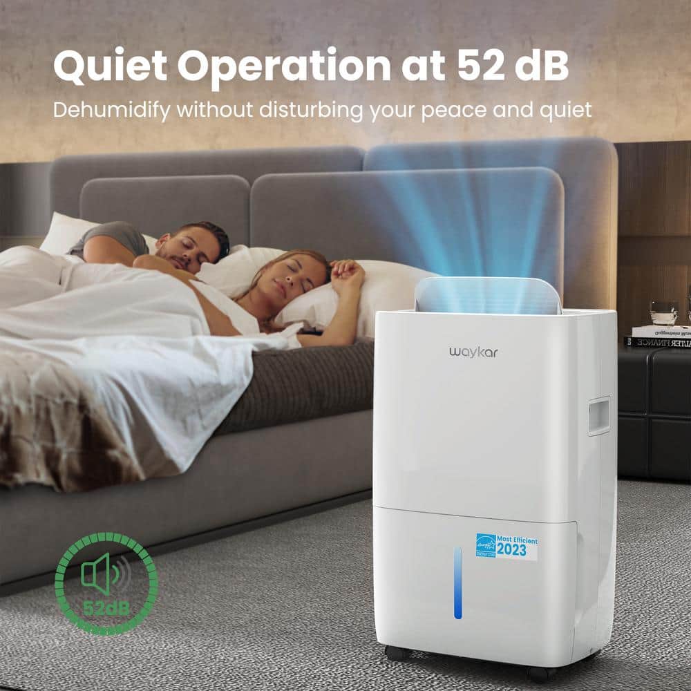 Waykar White 120-Pint Energy Star Portable Dehumidifier with Bucket
