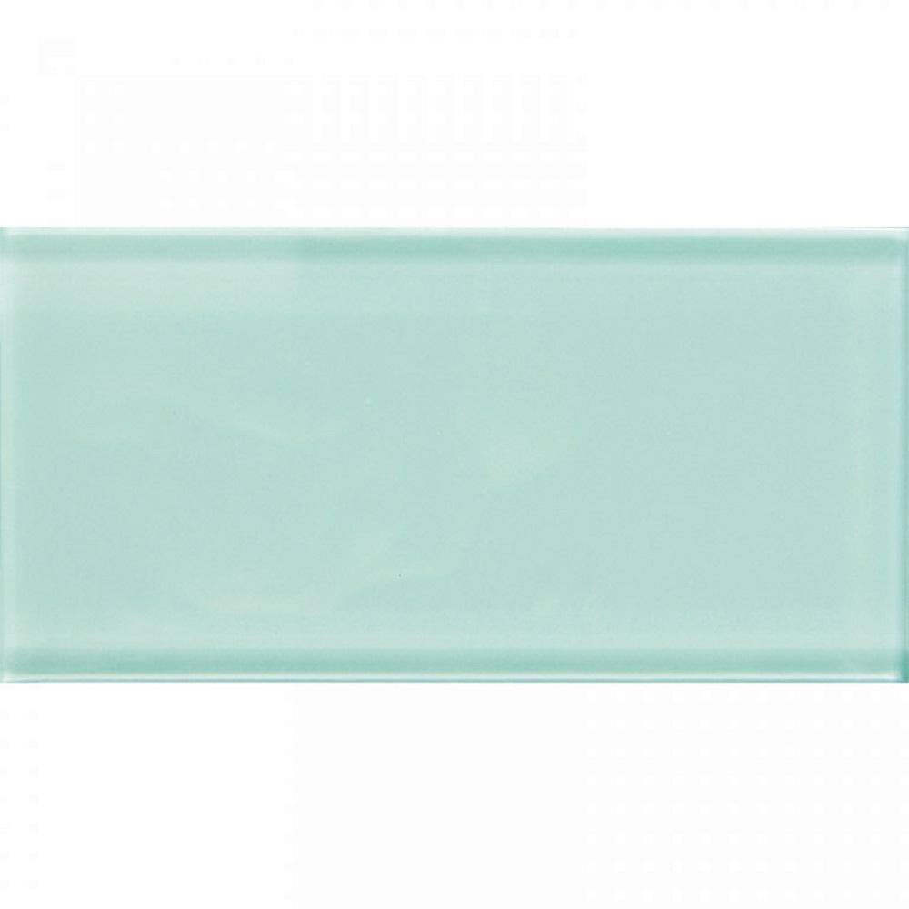 Cadet Blue 3x6 Glossy Glass Subway Tile for Walls