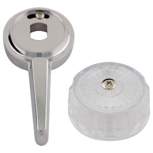 Volume and Temperature Control Handle Set in Clear Acrylic and Chrome for Mixet Tub and Shower Faucets