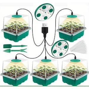 5 Seed Starter Trays with LED Grow Lights and Adjustable Humidity Control, Give Your Plants A Great Start