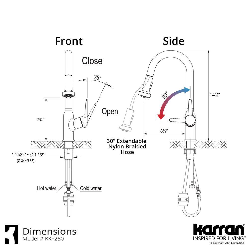Stainless Steel Single Handle Pull-Down Kitchen Faucet