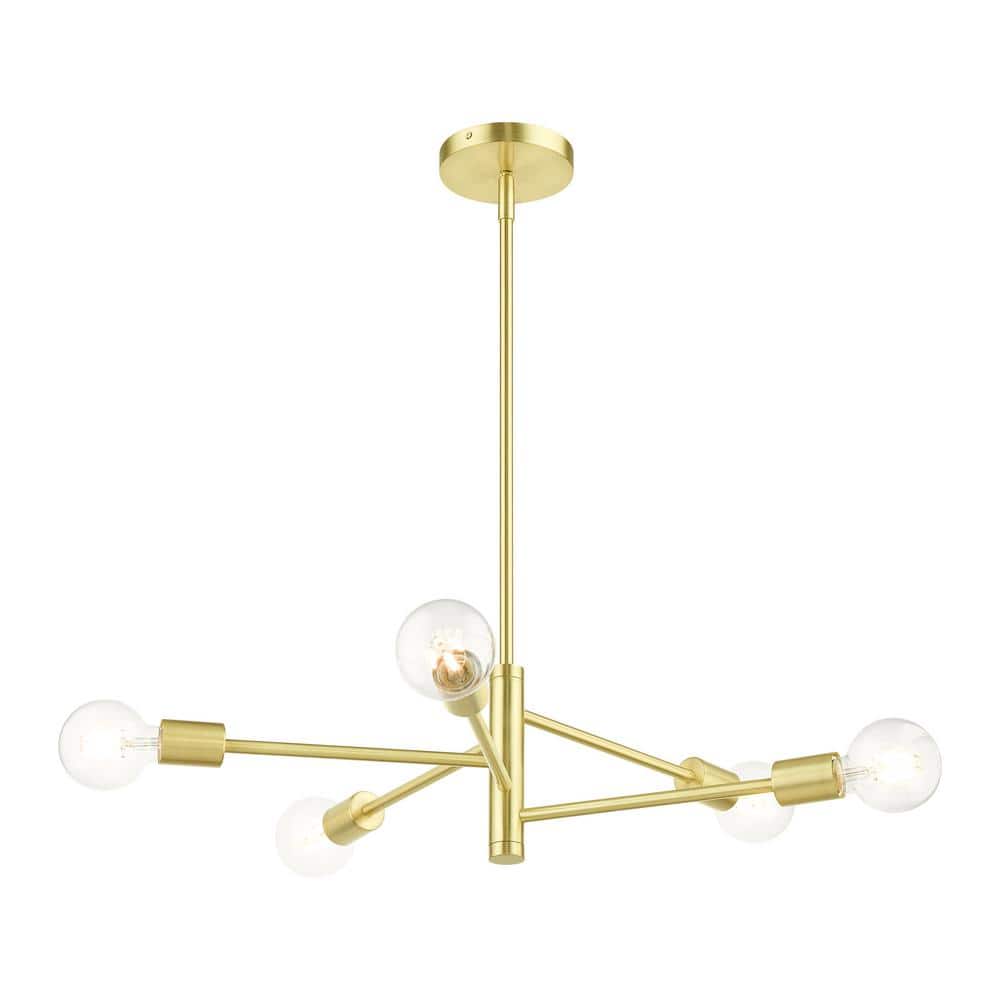 Bannister 5-Light Asymmetrical Satin Brass Chandelier